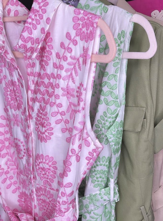 Vestido Midi Flores Bordadas