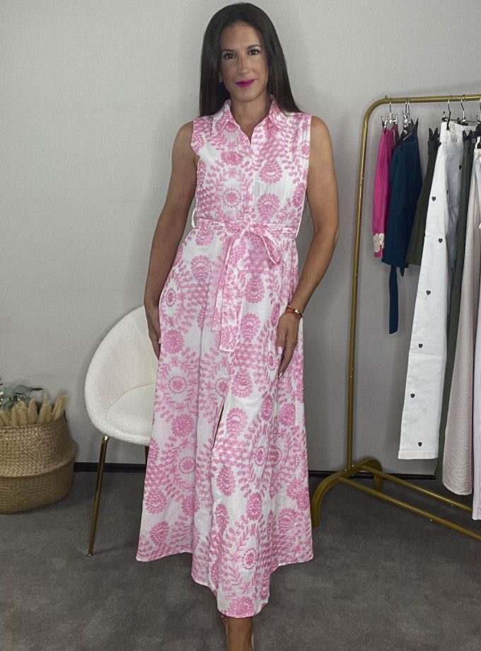 Vestido Midi Flores Bordadas