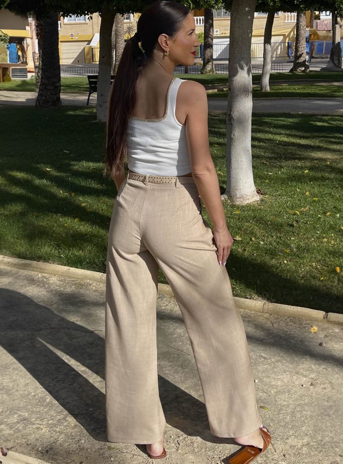 Pantalón Pinza Beige