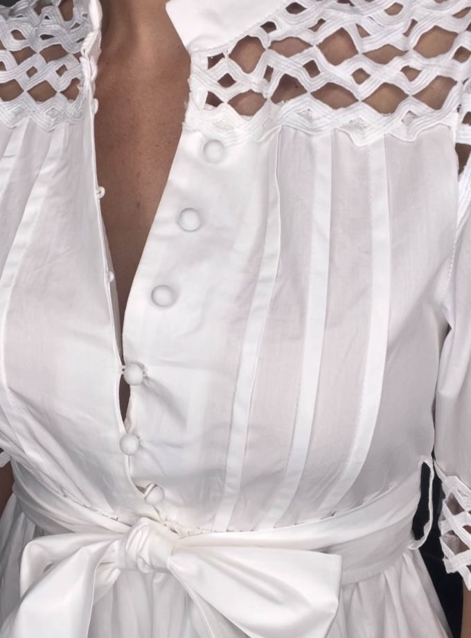 Vestido Camisa Perforado