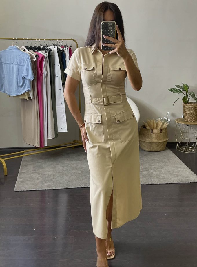 Vestido Safari Beige