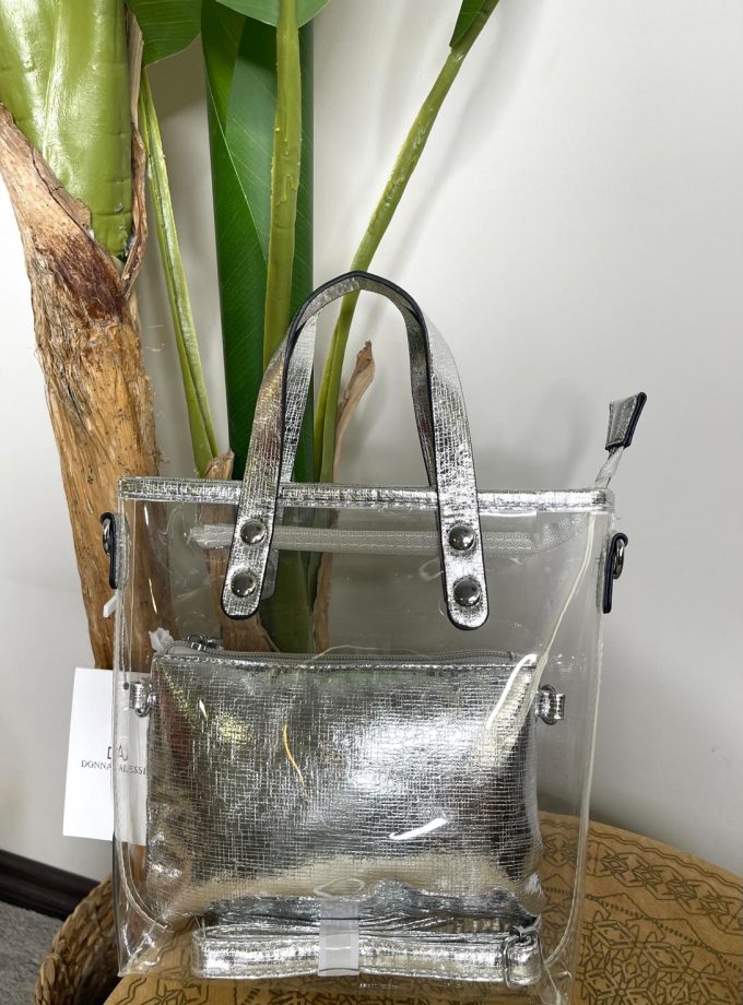 Bolso Transparente Plata