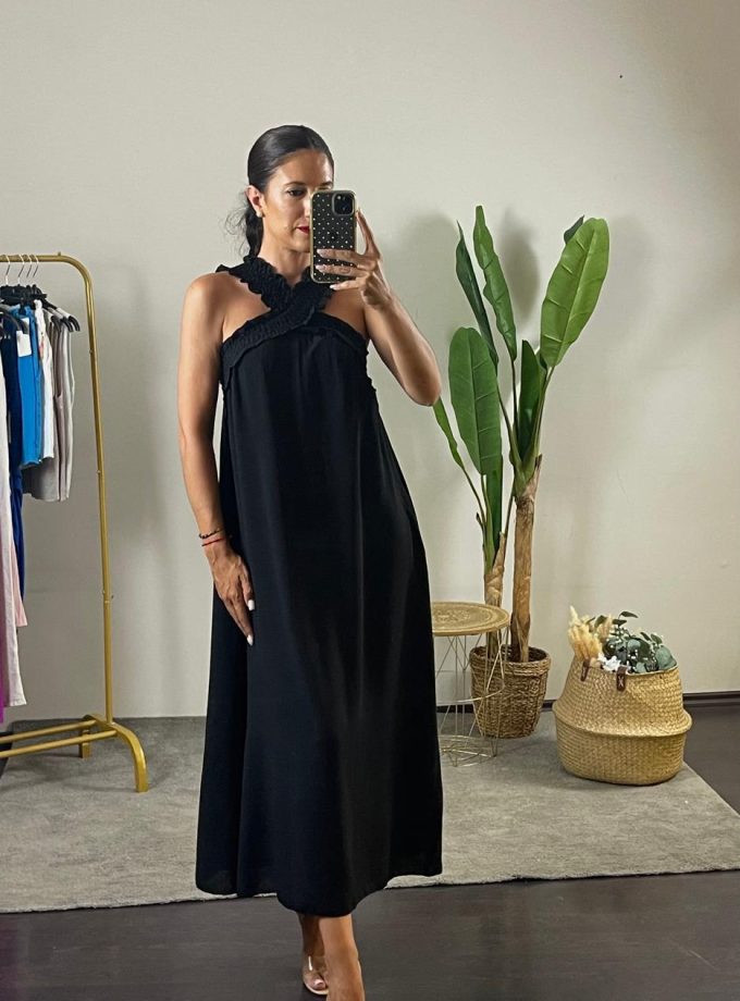 Vestido Negro Cruzado