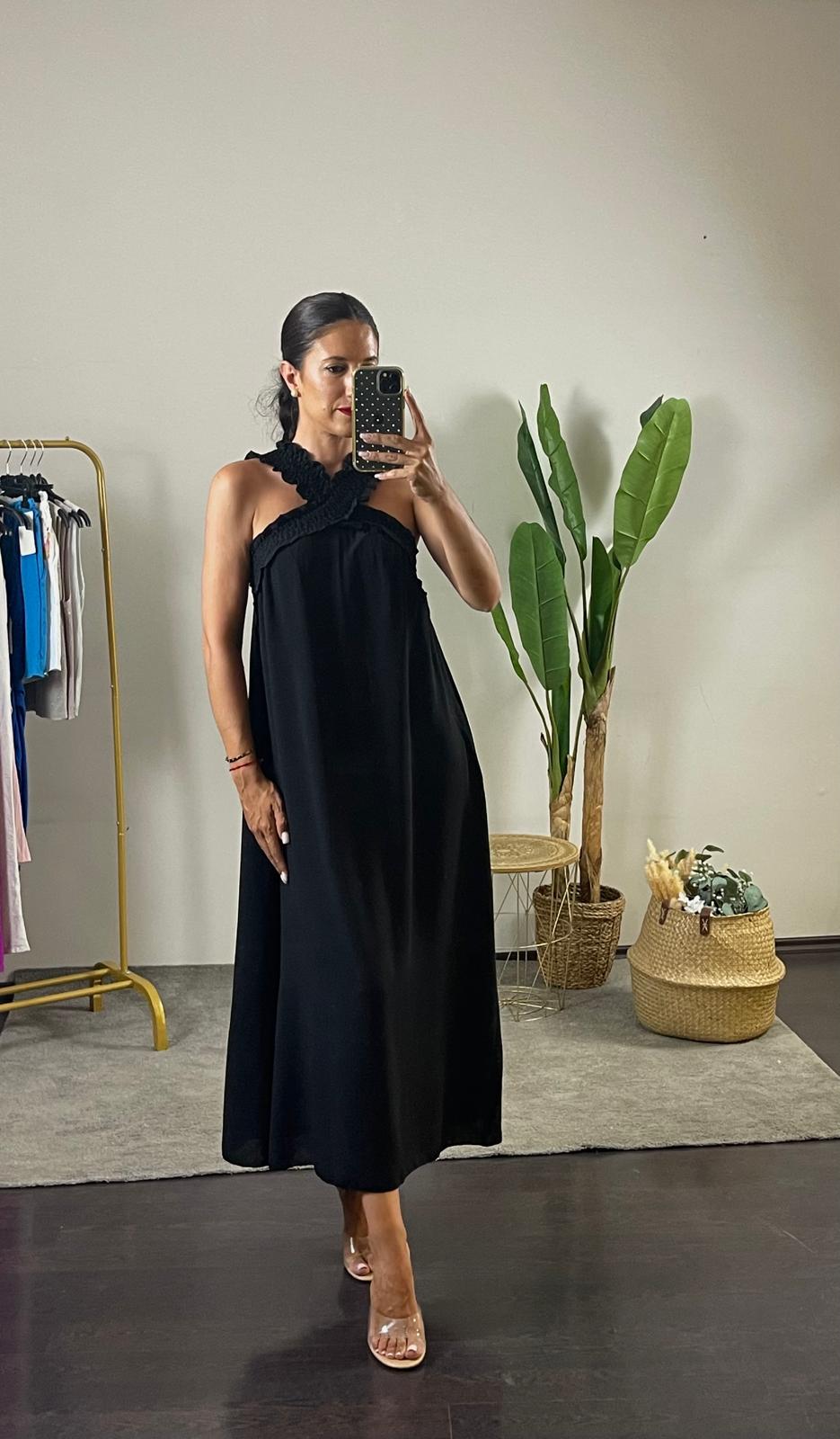 Vestido Negro Cruzado