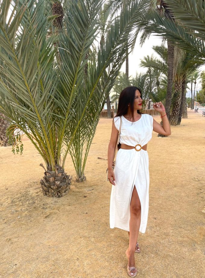 Vestido Midi Cut Out Hebilla