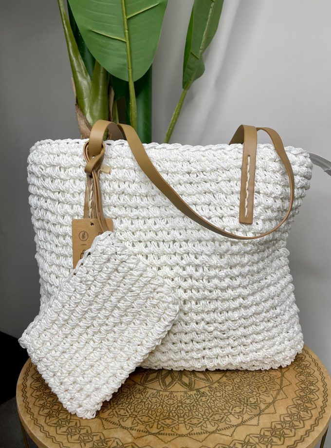 Bolso Shopper Rafia Blanco