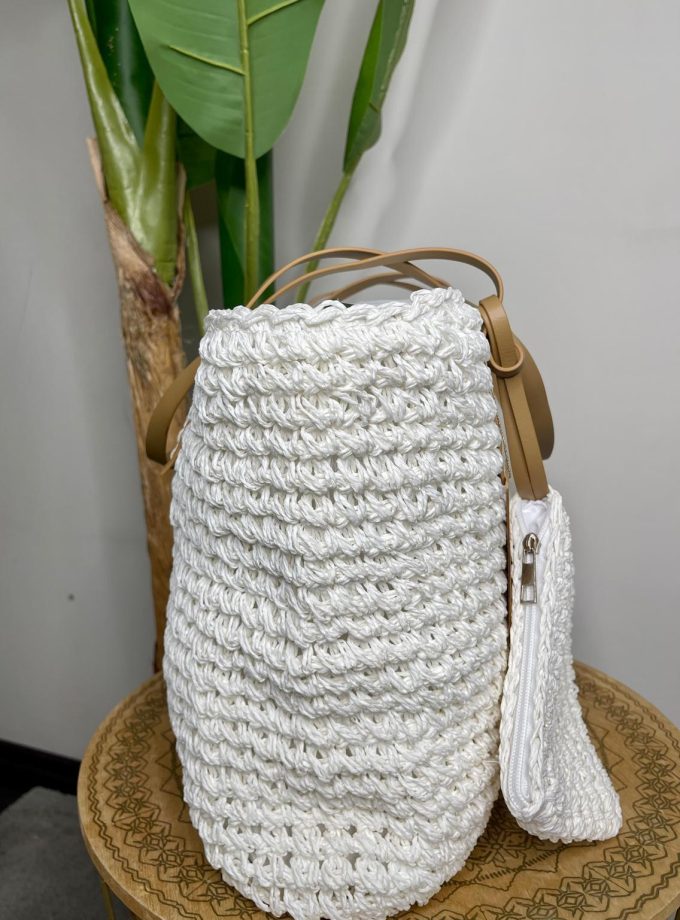 Bolso Shopper Rafia Blanco