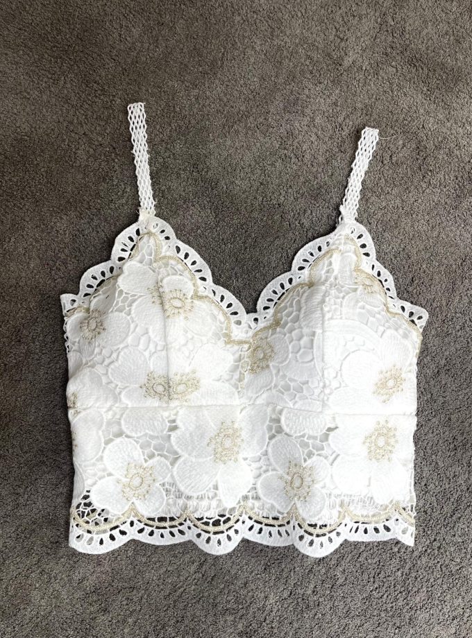 Top Perforado Hilo Dorado