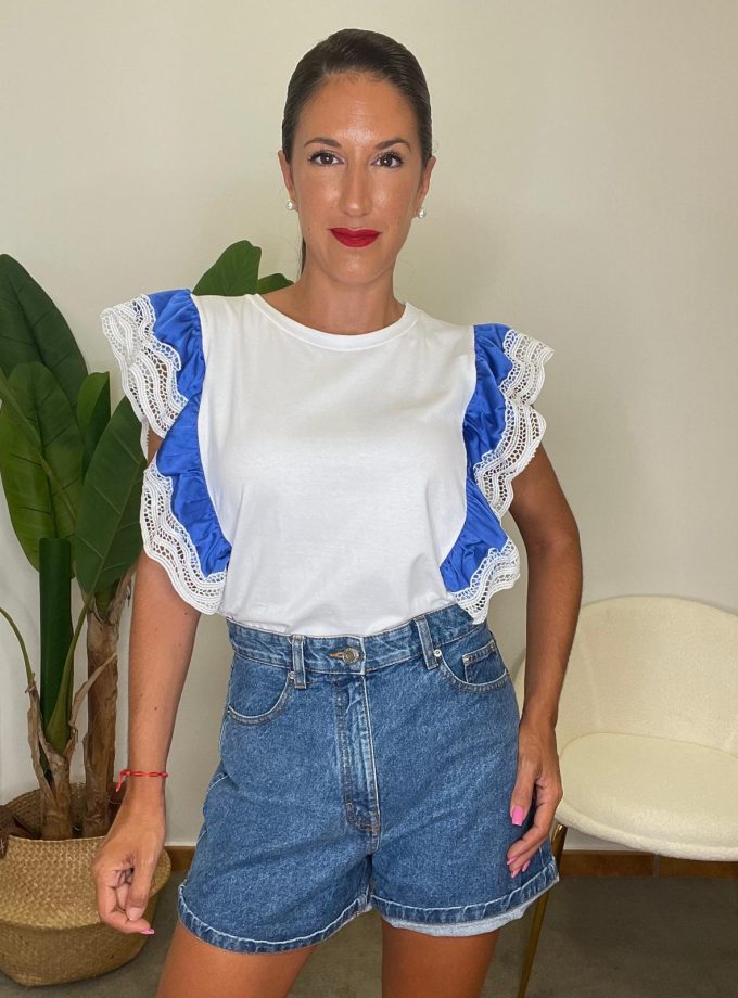 Camiseta Manga Volante