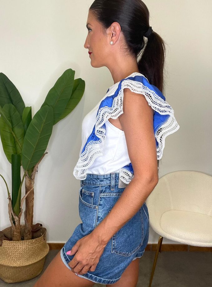 Camiseta Manga Volante