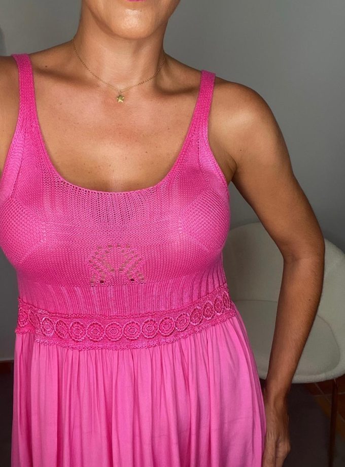 Vestido Escote Punto