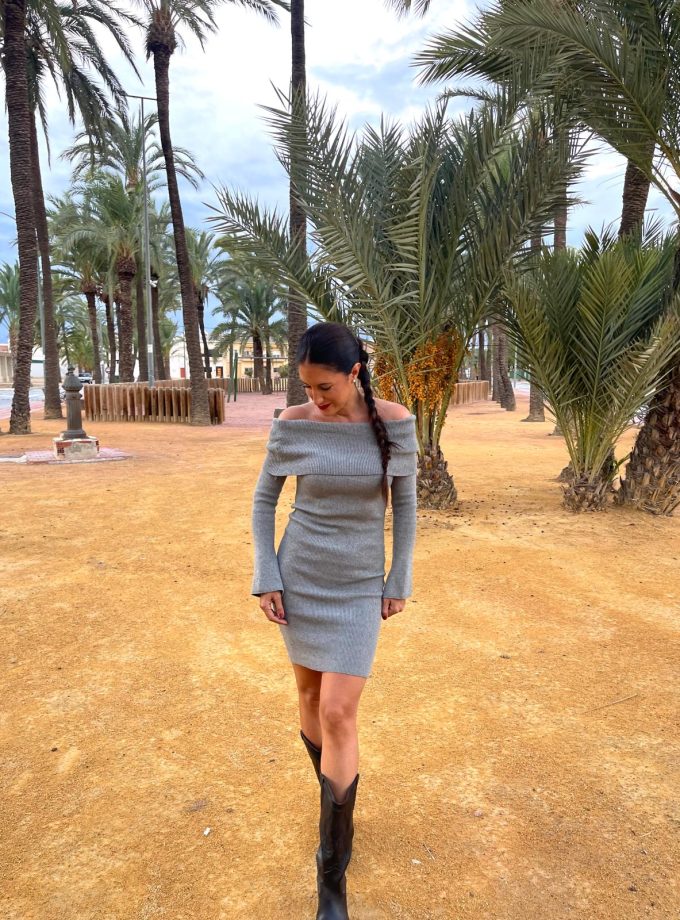 Vestido Punto Escote Recto