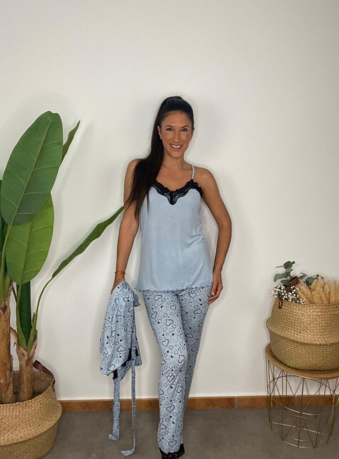 Pijama 3 Piezas Corazones