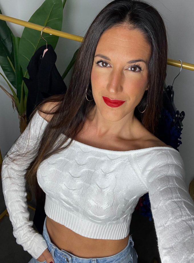 Jersey Crop Punto Trenzado