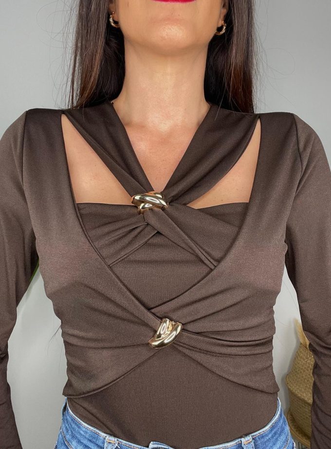 Body Marrón Cruzado