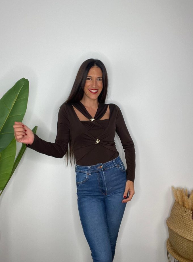 Body Marrón Cruzado